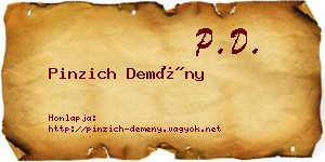 Pinzich Demény névjegykártya